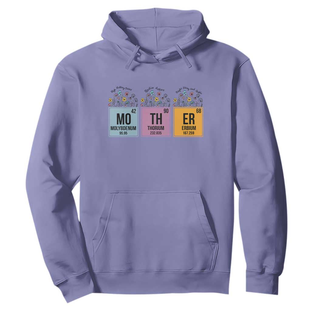 Funny Chemist Mom Hoodie Mother Flowers Periodic Table TS11 Violet Print Your Wear