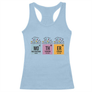 Funny Chemist Mom Racerback Tank Top Mother Flowers Periodic Table TS11 Light Blue Print Your Wear