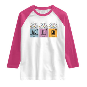 Funny Chemist Mom Raglan Shirt Mother Flowers Periodic Table TS11 White Heliconia Print Your Wear