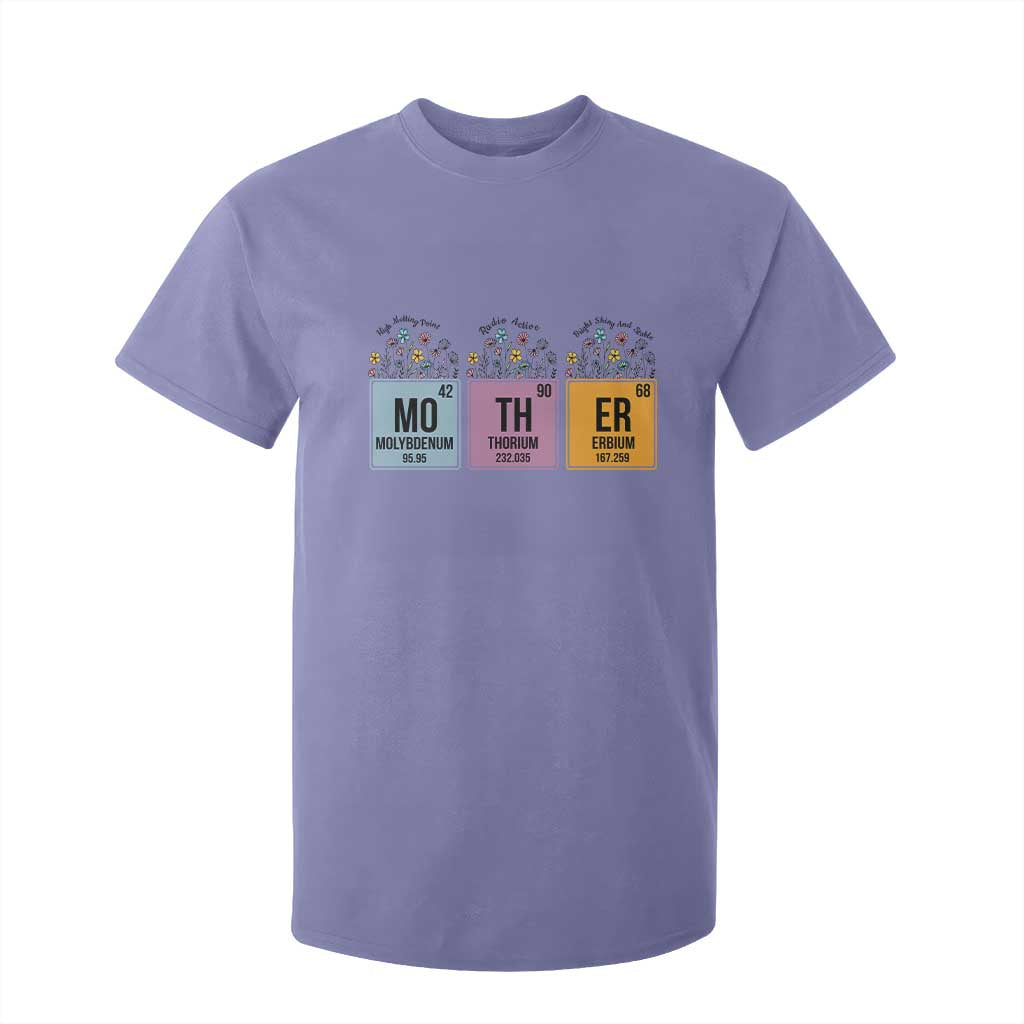 Funny Chemist Mom T Shirt For Kid Mother Flowers Periodic Table TS11 Violet Print Your Wear
