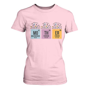 Funny Chemist Mom T Shirt For Women Mother Flowers Periodic Table TS11 Light Pink Print Your Wear