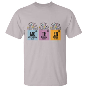 Funny Chemist Mom T Shirt Mother Flowers Periodic Table TS11 Ice Gray Print Your Wear