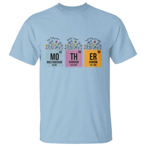 Funny Chemist Mom T Shirt Mother Flowers Periodic Table TS11 Light Blue Print Your Wear