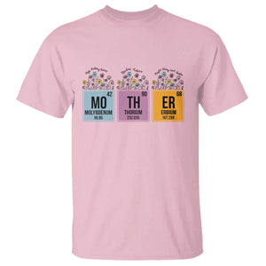 Funny Chemist Mom T Shirt Mother Flowers Periodic Table TS11 Light Pink Print Your Wear