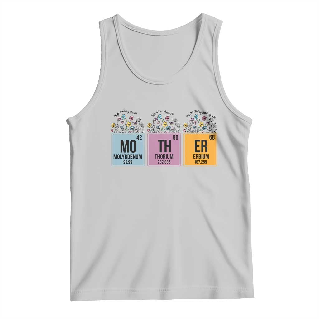 Funny Chemist Mom Tank Top Mother Flowers Periodic Table TS11 Ash Print Your Wear