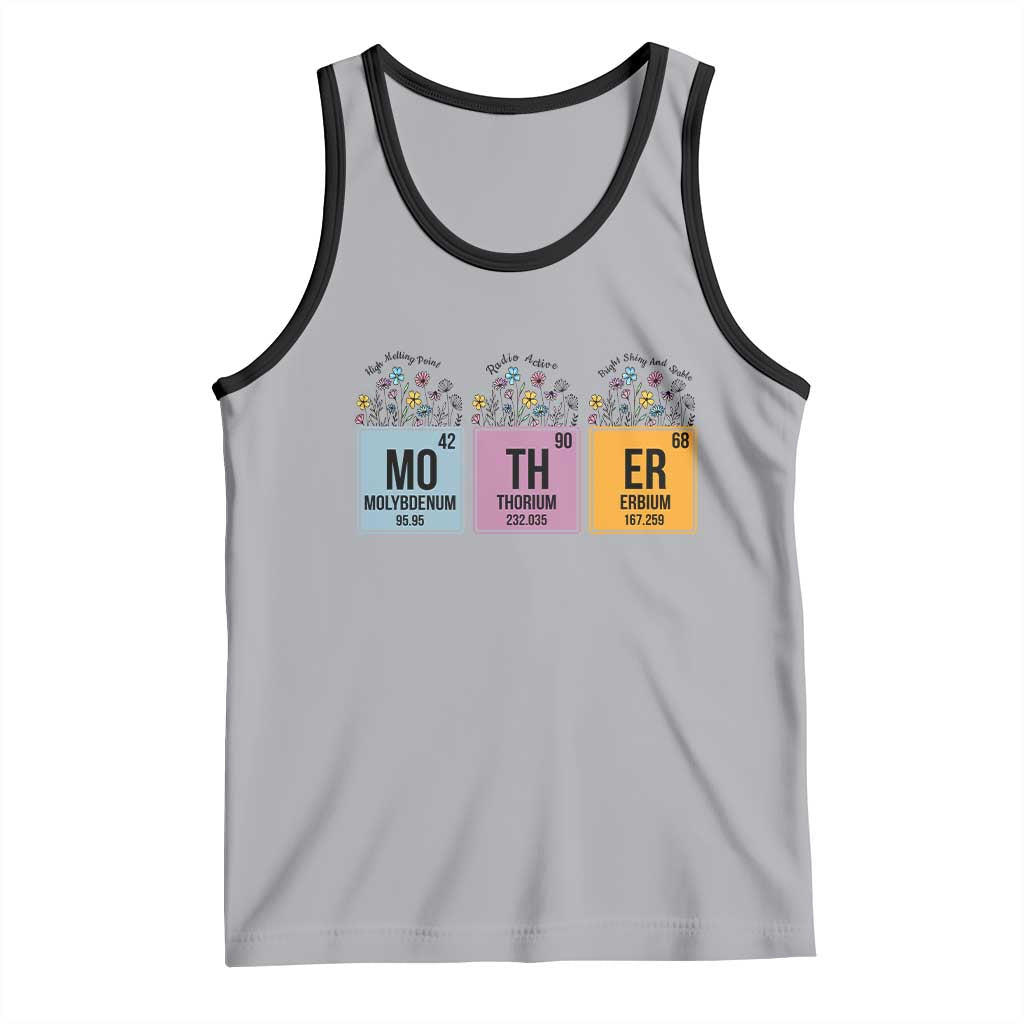Funny Chemist Mom Tank Top Mother Flowers Periodic Table TS11 Athletic Heather Black Print Your Wear