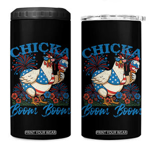 Funny Chicka Boom Boom 4th Of July 4 in 1 Can Cooler Tumbler Patriotic Farmers Chicken Lover TS11 One Size: 16 oz Black Print Your Wear
