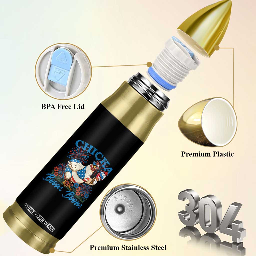 Funny Chicka Boom Boom 4th Of July Bullet Tumbler Patriotic Farmers Chicken Lover TS11 Print Your Wear