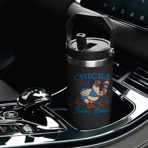Funny Chicka Boom Boom 4th Of July Flip Straw Tumbler Patriotic Farmers Chicken Lover TS11 Print Your Wear