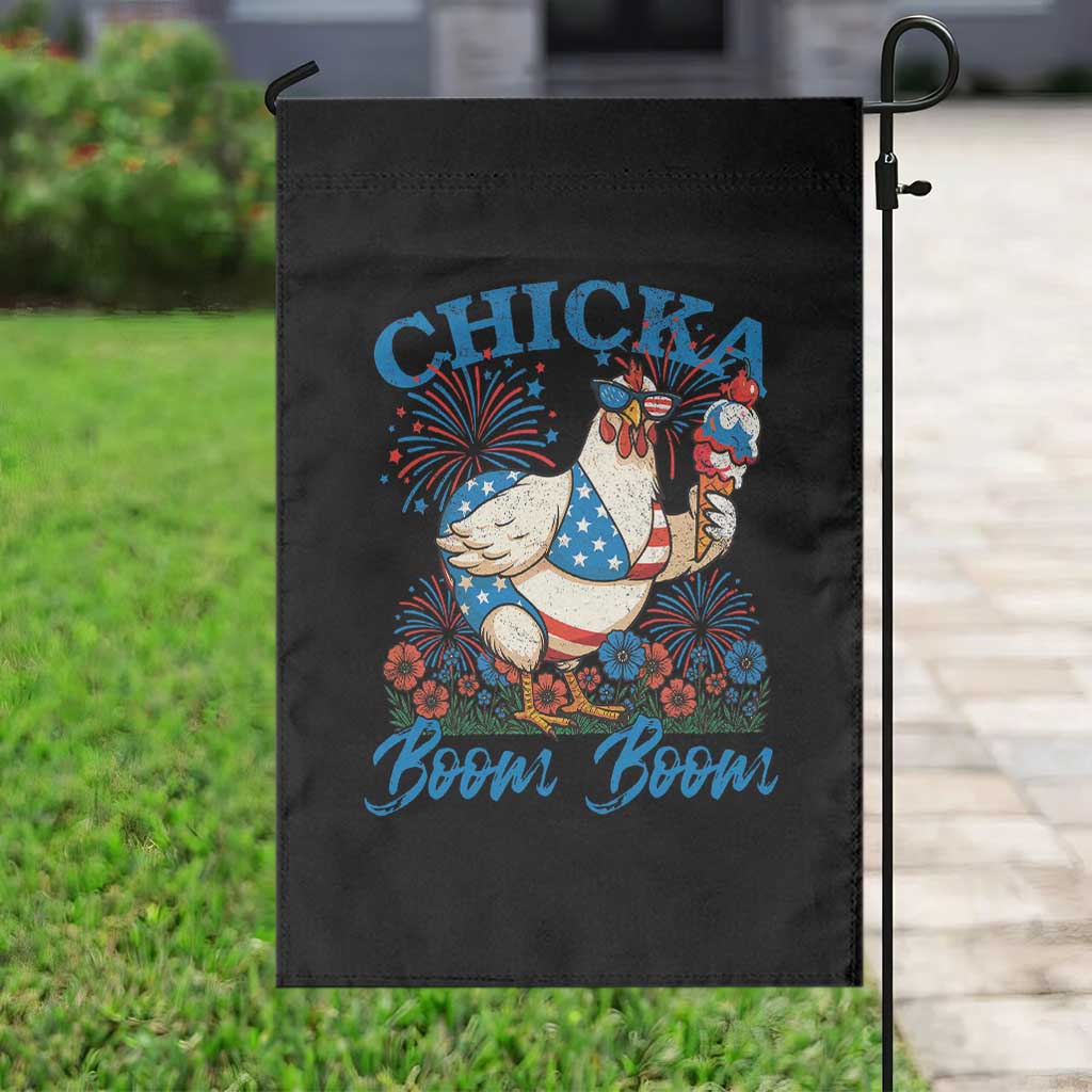Funny Chicka Boom Boom 4th Of July Garden Flag Patriotic Farmers Chicken Lover TS11 Print Your Wear