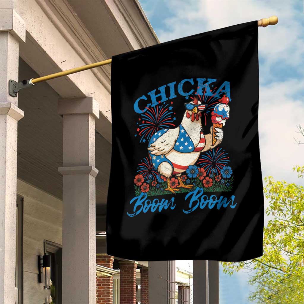 Funny Chicka Boom Boom 4th Of July Garden Flag Patriotic Farmers Chicken Lover TS11 Print Your Wear
