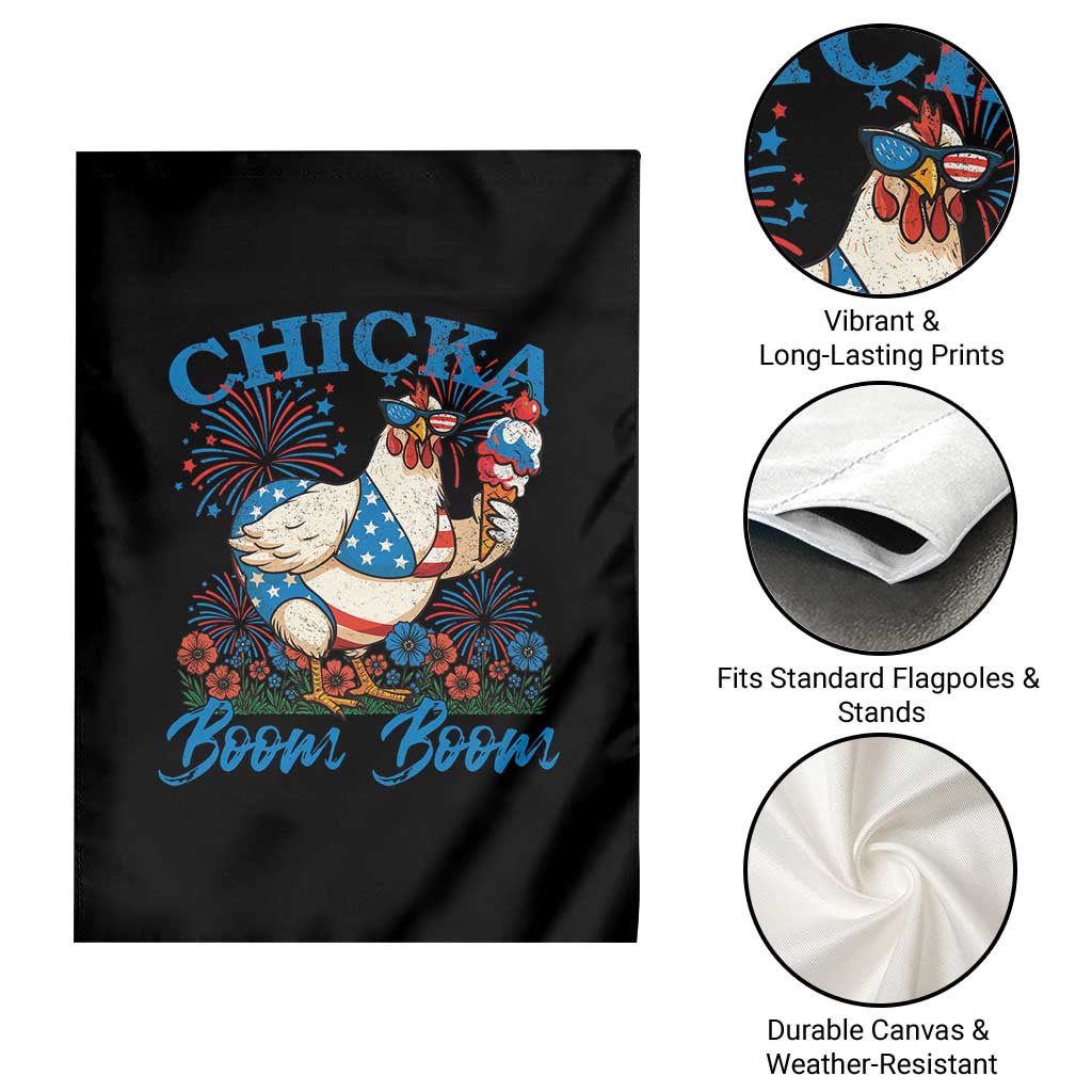 Funny Chicka Boom Boom 4th Of July Garden Flag Patriotic Farmers Chicken Lover TS11 Print Your Wear