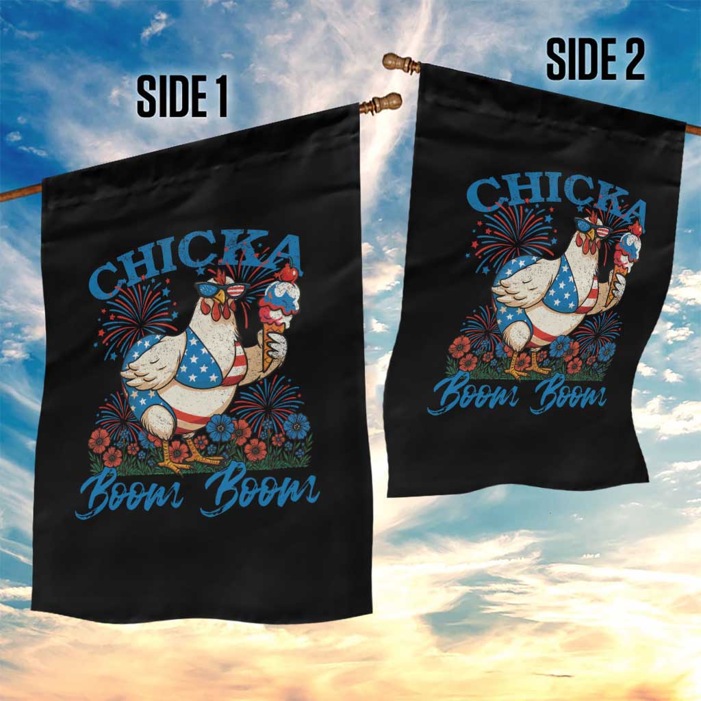 Funny Chicka Boom Boom 4th Of July Garden Flag Patriotic Farmers Chicken Lover TS11 Print Your Wear