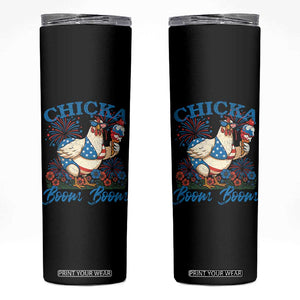 Funny Chicka Boom Boom 4th Of July Skinny Tumbler Patriotic Farmers Chicken Lover TS11 Black Print Your Wear