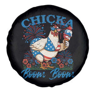 Funny Chicka Boom Boom 4th Of July Spare Tire Cover Patriotic Farmers Chicken Lover TS11 Print Your Wear