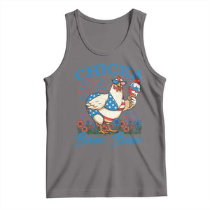 Funny Chicka Boom Boom 4th Of July Tank Top Patriotic Farmers Chicken Lover TS11 Deep Heather Print Your Wear
