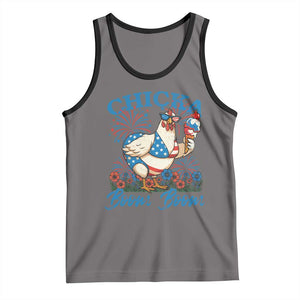 Funny Chicka Boom Boom 4th Of July Tank Top Patriotic Farmers Chicken Lover TS11 Deep Heather Black Print Your Wear