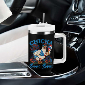 Funny Chicka Boom Boom 4th Of July Tumbler With Handle Patriotic Farmers Chicken Lover TS11 Print Your Wear
