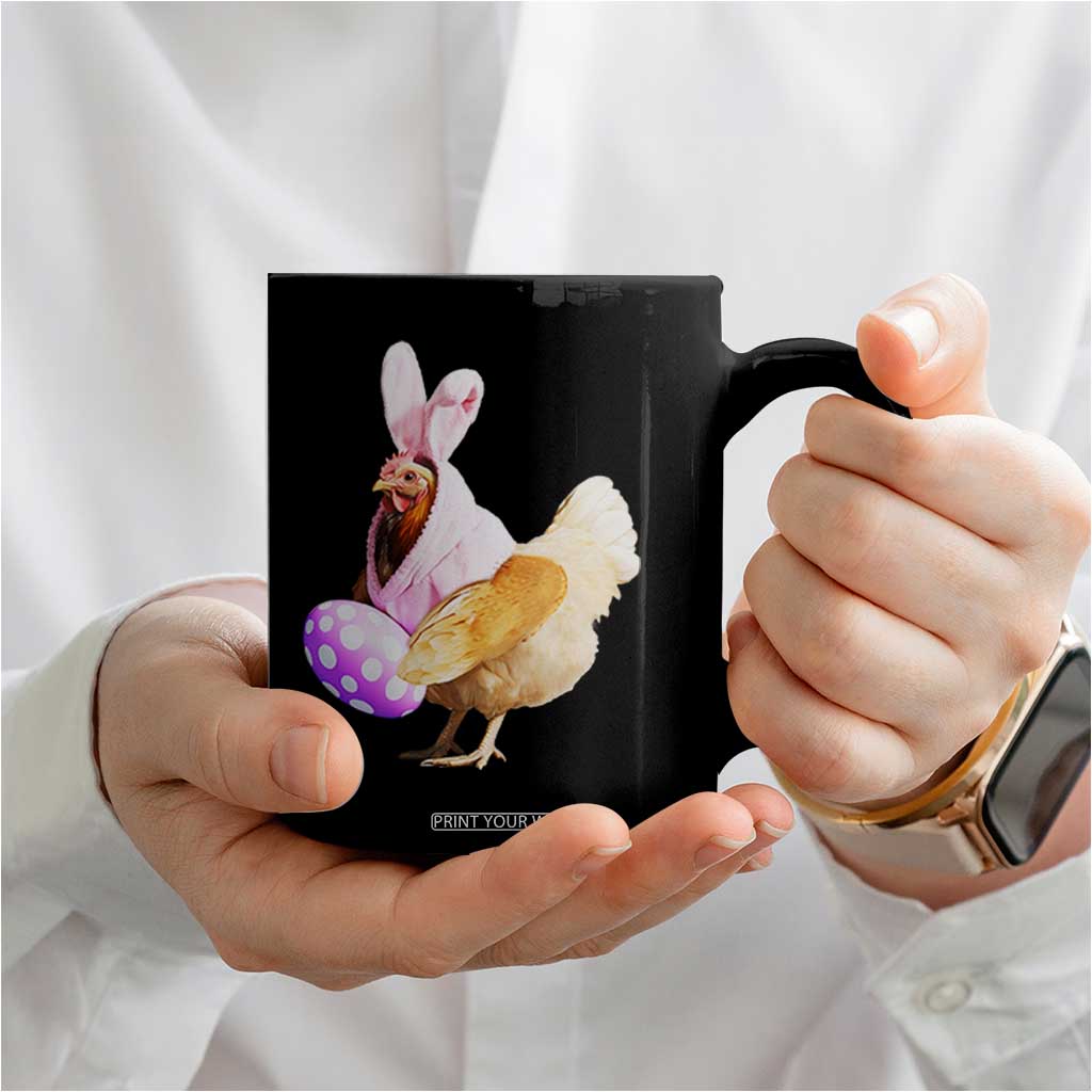Funny Chicken Bunny Coffee Mug Happy Easter Eggs Farm TS02 Print Your Wear