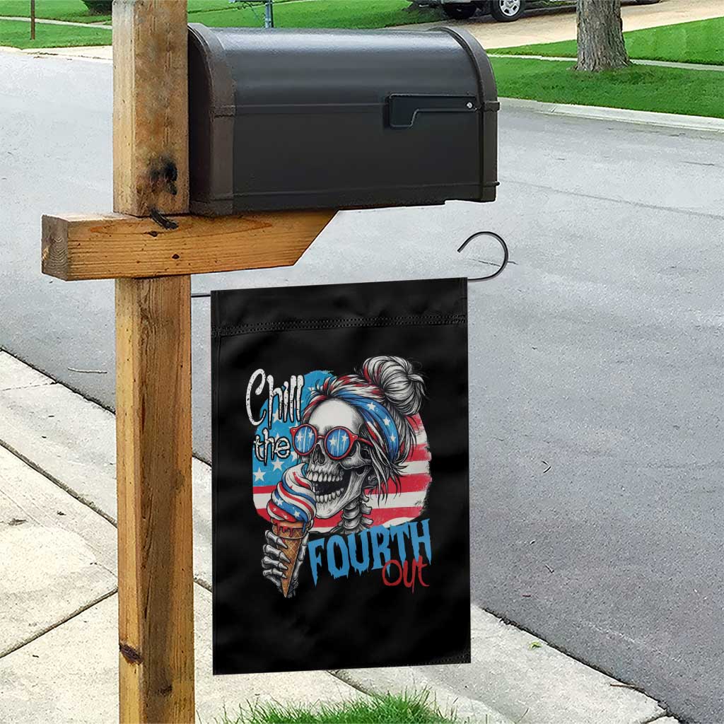 Funny Chill The Fourth Out 4th Of July Garden Flag Patriotic Skeleton Popsicle US Flag TS11 Print Your Wear