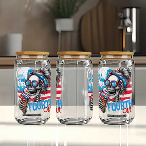 Funny Chill The Fourth Out 4th Of July Glass Can Patriotic Skeleton Popsicle US Flag TS11 Print Your Wear