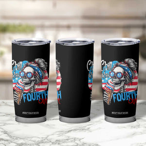 Funny Chill The Fourth Out 4th Of July Tumbler Cup Patriotic Skeleton Popsicle US Flag TS11 Print Your Wear