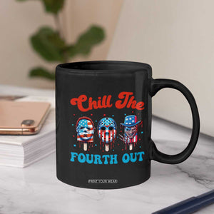 Funny Chill The Fourth Out Coffee Mug 4th of July Horror Movie Popsicle Mask USA Flag TS11 Print Your Wear