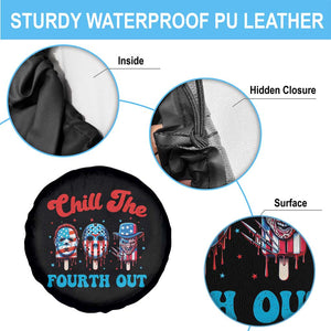 Funny Chill The Fourth Out Spare Tire Cover 4th of July Horror Movie Popsicle Mask USA Flag TS11 Print Your Wear