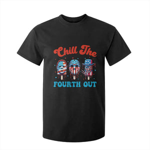Funny Chill The Fourth Out T Shirt For Kid 4th of July Horror Movie Popsicle Mask USA Flag TS11 Black Print Your Wear