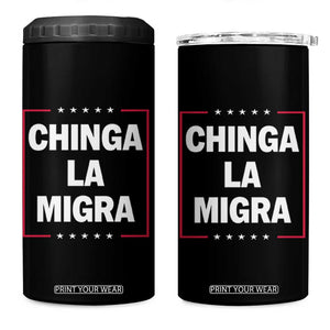 Funny Chinga La Migra 4 in 1 Can Cooler Tumbler Star Stripes TS11 One Size: 16 oz Black Print Your Wear