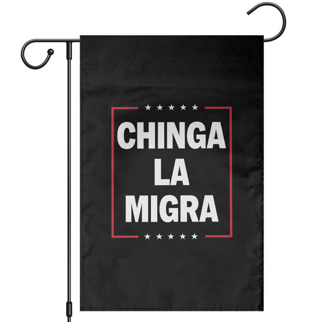 Funny Chinga La Migra Garden Flag Star Stripes TS11 Black Print Your Wear