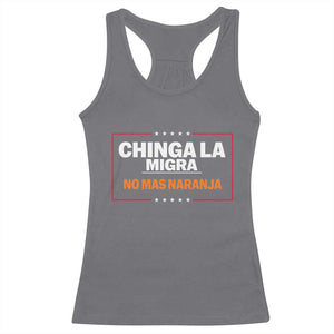 Funny Chinga La Migra No Mas Naranja Racerback Tank Top Star Stripes TS11 Charcoal Print Your Wear