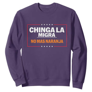 Funny Chinga La Migra No Mas Naranja Sweatshirt Star Stripes TS11 Purple Print Your Wear