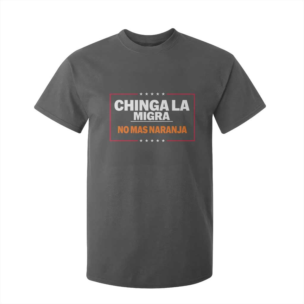 Funny Chinga La Migra No Mas Naranja T Shirt For Kid Star Stripes TS11 Dark Heather Print Your Wear