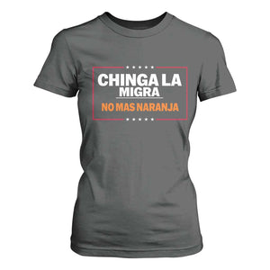 Funny Chinga La Migra No Mas Naranja T Shirt For Women Star Stripes TS11 Dark Heather Print Your Wear