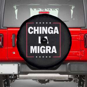 Funny Chinga La Migra Spare Tire Cover Star Stripes TS11 Black Print Your Wear