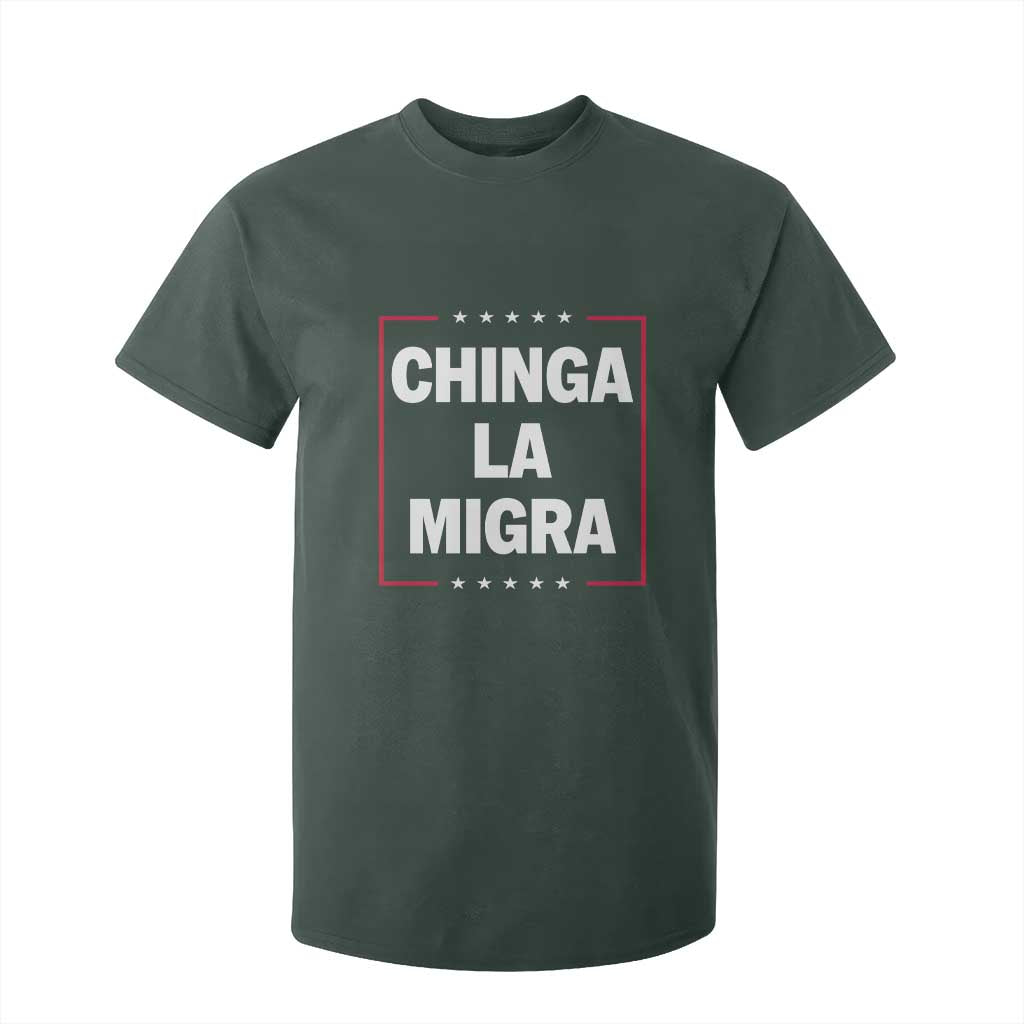 Funny Chinga La Migra T Shirt For Kid Star Stripes TS11 Dark Forest Green Print Your Wear