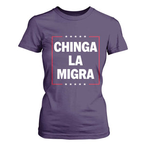 Funny Chinga La Migra T Shirt For Women Star Stripes TS11 Purple Print Your Wear