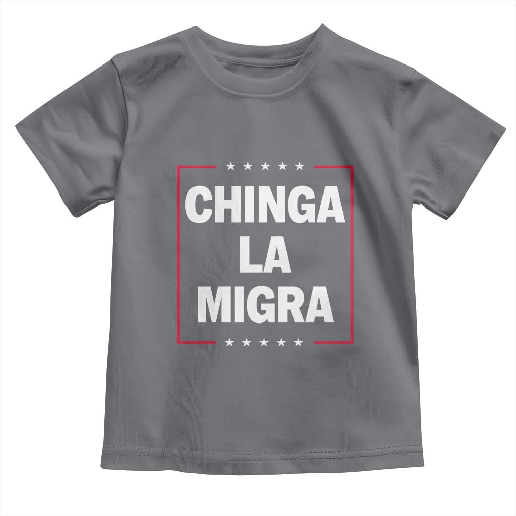 Funny Chinga La Migra Toddler T Shirt Star Stripes TS11 Charcoal Print Your Wear
