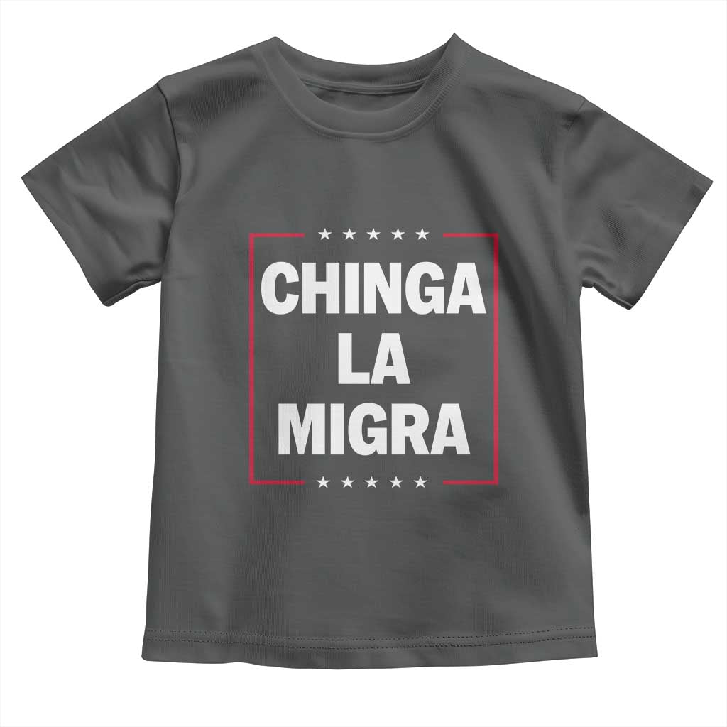 Funny Chinga La Migra Toddler T Shirt Star Stripes TS11 Dark Heather Print Your Wear
