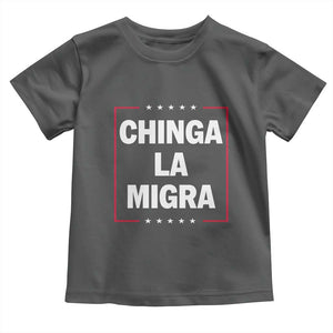 Funny Chinga La Migra Toddler T Shirt Star Stripes TS11 Dark Heather Print Your Wear