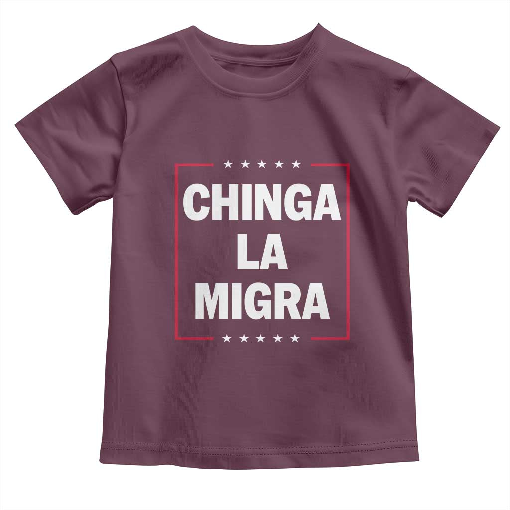 Funny Chinga La Migra Toddler T Shirt Star Stripes TS11 Maroon Print Your Wear