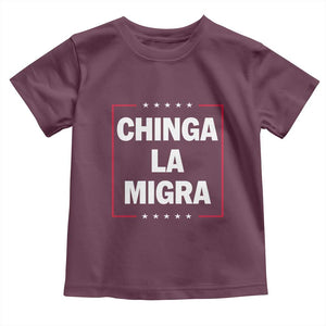 Funny Chinga La Migra Toddler T Shirt Star Stripes TS11 Maroon Print Your Wear