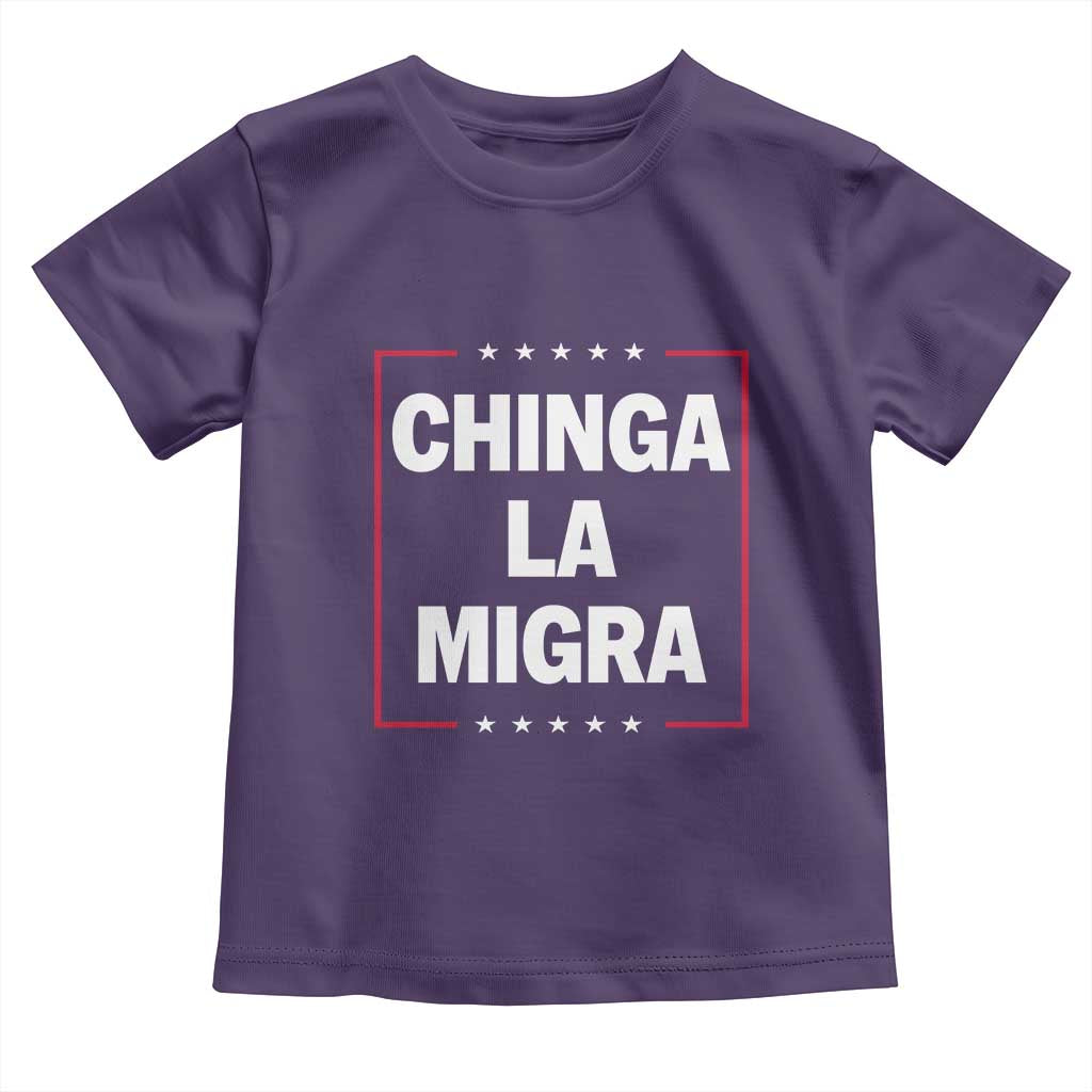 Funny Chinga La Migra Toddler T Shirt Star Stripes TS11 Purple Print Your Wear