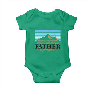 Funny Christian Father Baby Onesie The Righteous Man Walks In His Integrity Fathers Day TS11 Irish Green Print Your Wear