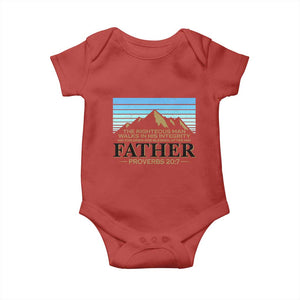 Funny Christian Father Baby Onesie The Righteous Man Walks In His Integrity Fathers Day TS11 Red Print Your Wear
