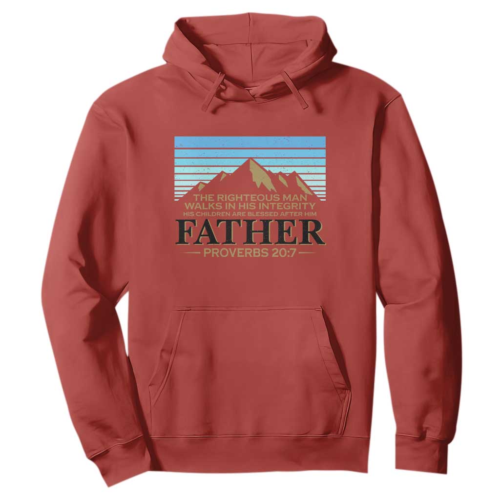 Funny Christian Father Hoodie The Righteous Man Walks In His Integrity Fathers Day TS11 Red Print Your Wear