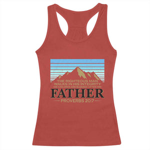 Funny Christian Father Racerback Tank Top The Righteous Man Walks In His Integrity Fathers Day TS11 Red Print Your Wear