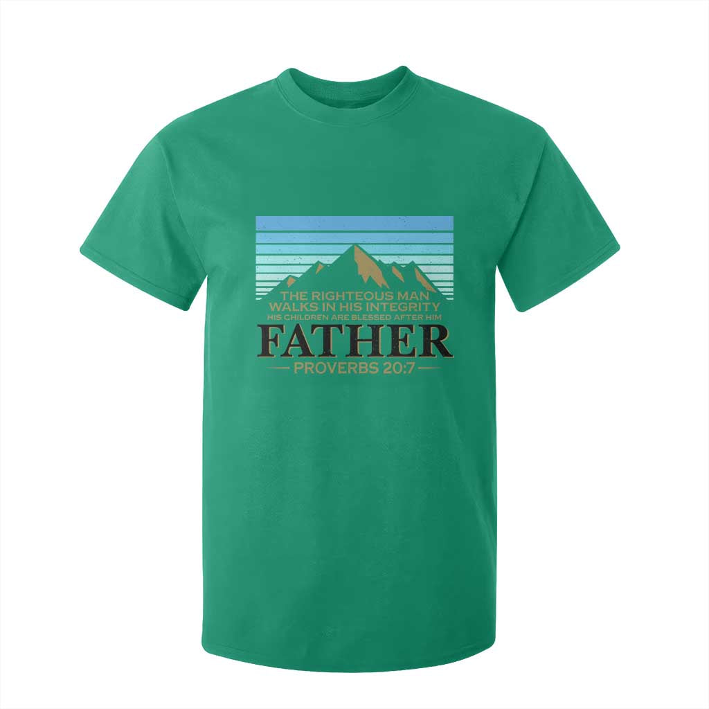Funny Christian Father T Shirt For Kid The Righteous Man Walks In His Integrity Fathers Day TS11 Irish Green Print Your Wear