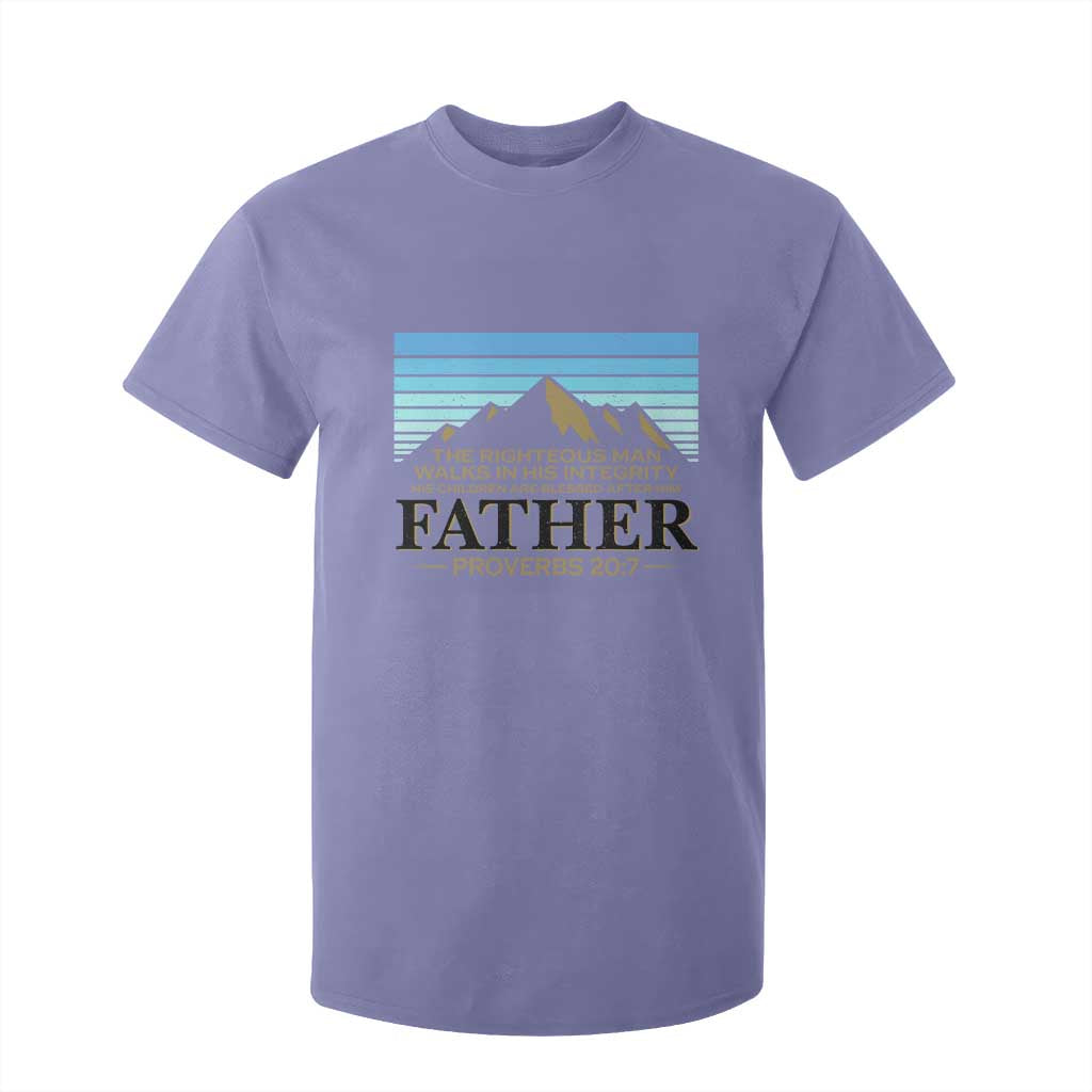 Funny Christian Father T Shirt For Kid The Righteous Man Walks In His Integrity Fathers Day TS11 Violet Print Your Wear